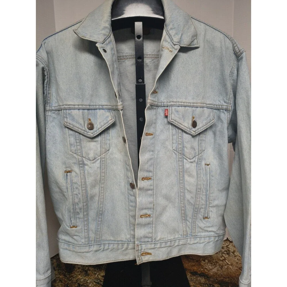 Vintage 1988 LEVI'S 70507 0234 Jean Jacket Size L USA Trucker Denim Light Blue